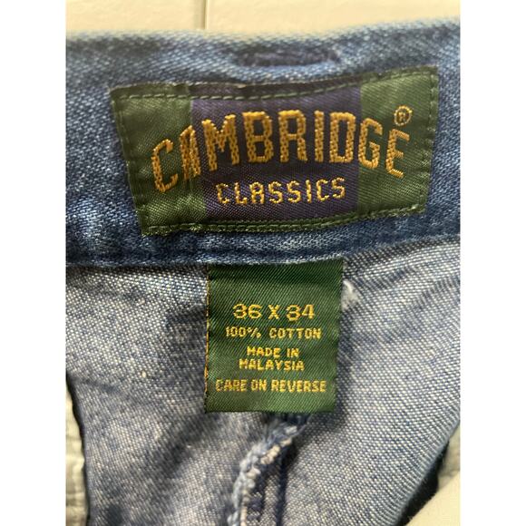 Cambridge Classic Vintage Denim Mens Button fly Zipper Jeans Size 36x34 - Picture 3 of 9